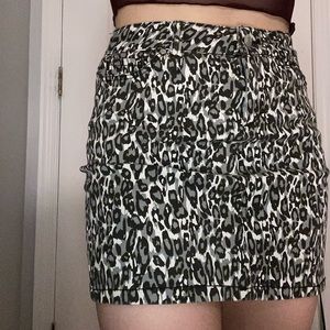Leopard print mini skirt